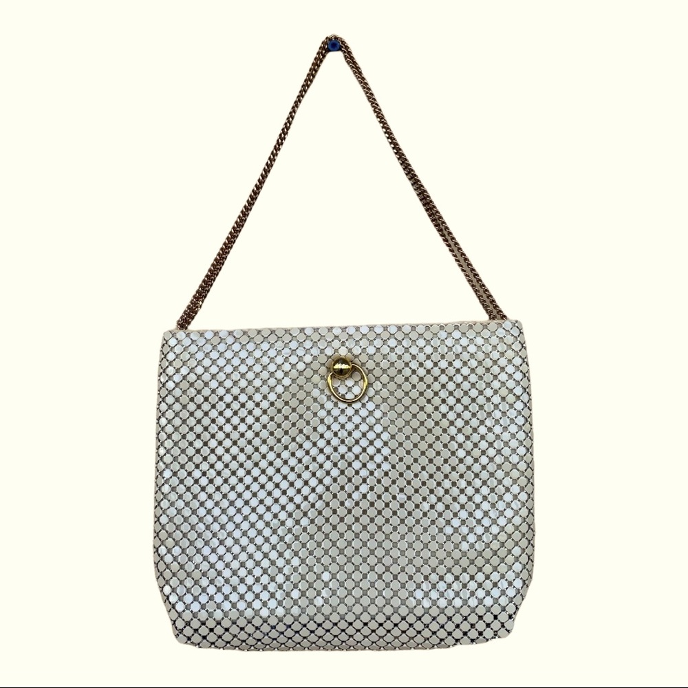 Vtg Lyrella Ivory Metal Mesh Clutch Bag Hong Kong Alu… Gem